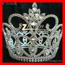 Large clear and round rhinestone pageant crowns